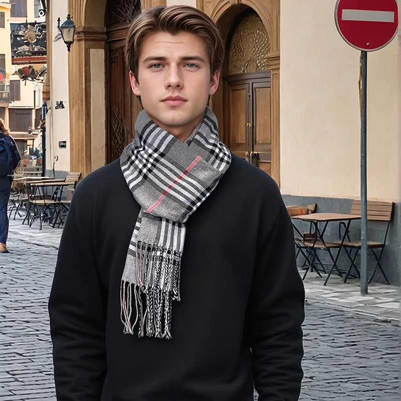 تصميم جديد منقوشة الكشمير وشاح - مراجعة Muffler Men Wool وسعره